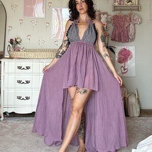 Handmade purple hi-lo goddess dress